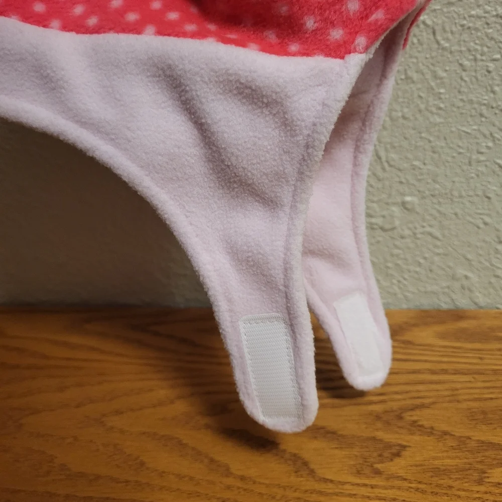 NWT Nike Infant Pink Polka Dot Fleece Hat and Pink Mittens